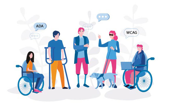 illustration showing various people with disabilities