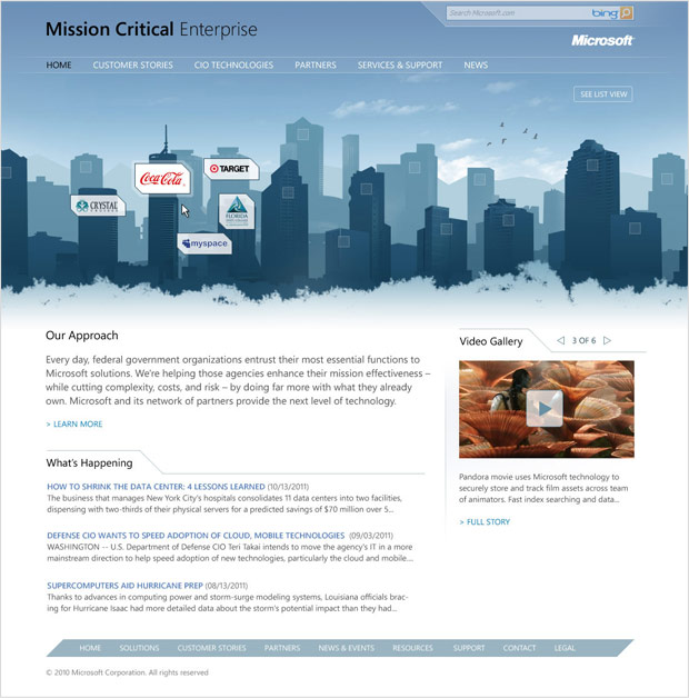 Mission Critical home page